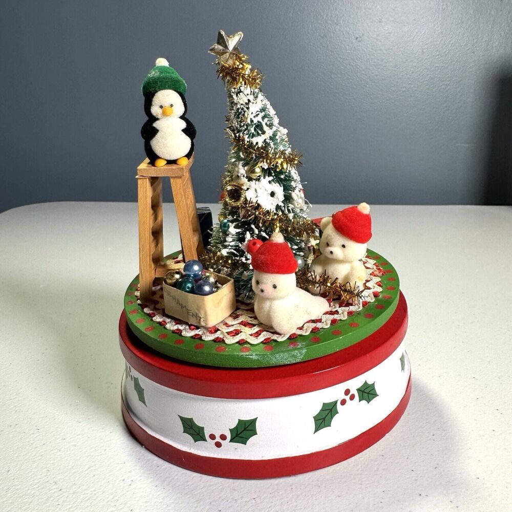 Rare Enesco 1986 X-mas Tree Gifts Revolving Musical | Vintage Christmas‎ #313327